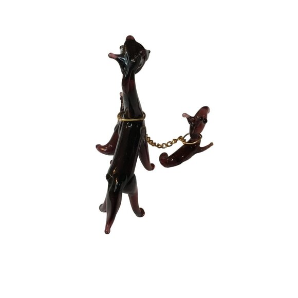 Vintage Glass Deer Family Figurine Set With Chain - Picture 5 of 8